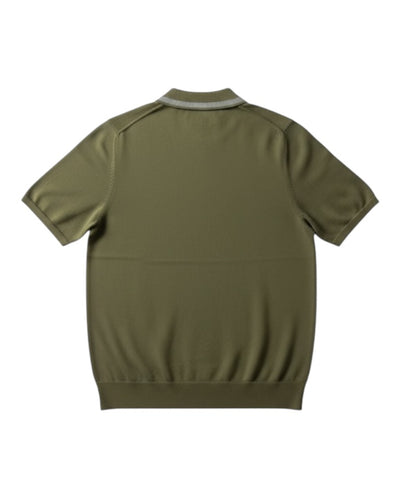 Knitted Polo - Olive Green