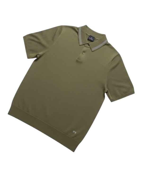 Knitted Polo - Olive Green