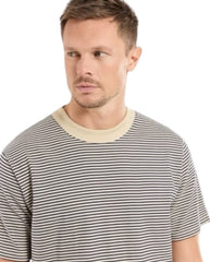 Heritage stripe Tee - Gravel / Marine Deep