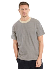 Heritage stripe Tee - Gravel / Marine Deep