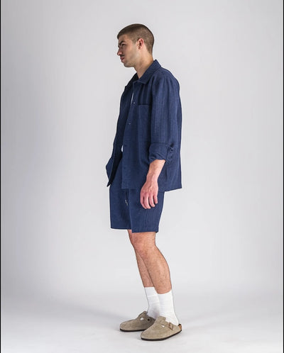 Waffle shirt - blue