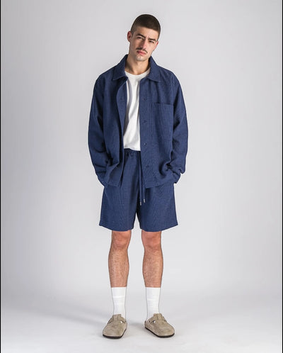 Waffle shirt - blue