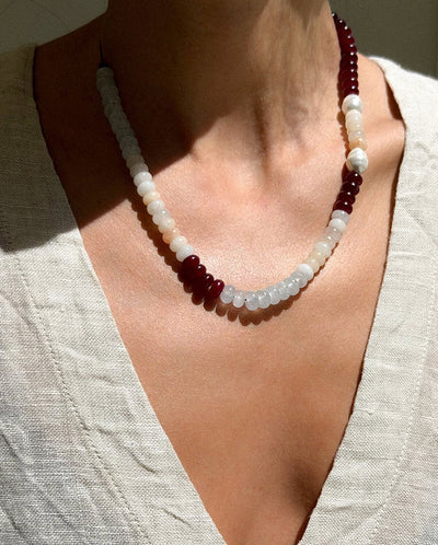Kompoloi Necklace - Gold/Multi Stone