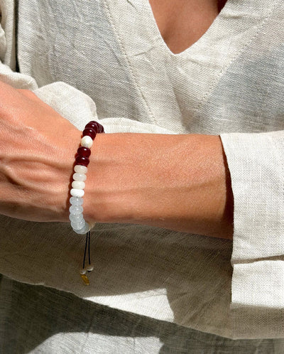 Kompoloi Bracelet - Gold/Multi Stone