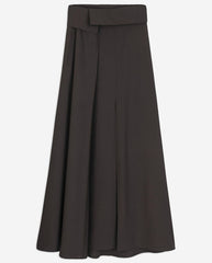 Wide Wool Skirt - Black