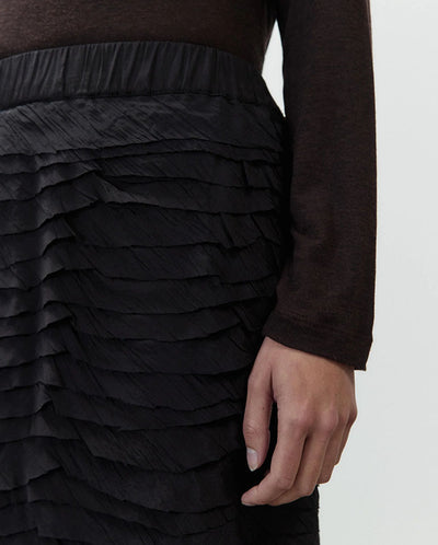Midi Skirt with Ruffles - Night