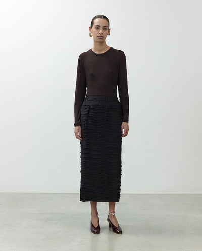 Midi Skirt with Ruffles - Night