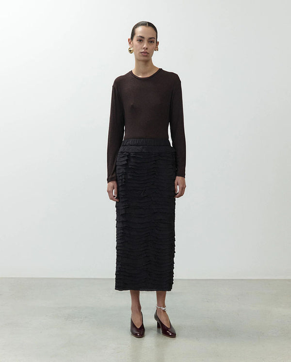 Midi Skirt with Ruffles - Night
