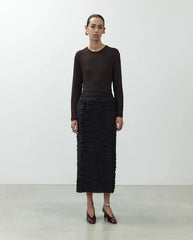 Midi Skirt with Ruffles - Night
