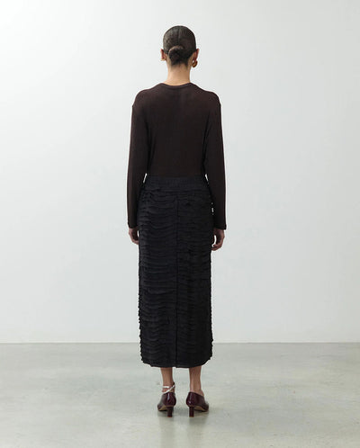 Midi Skirt with Ruffles - Night