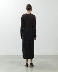 Midi Skirt with Ruffles - Night