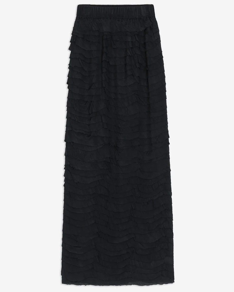 Midi Skirt with Ruffles - Night