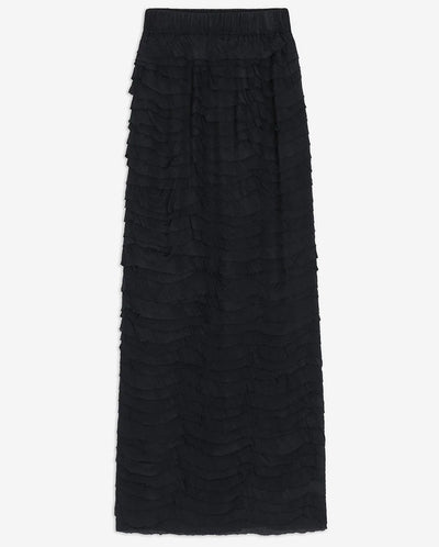 Midi Skirt with Ruffles - Night