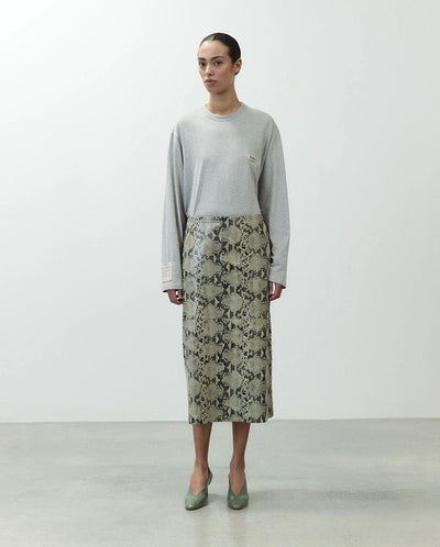 Leather Skirt - Python Print