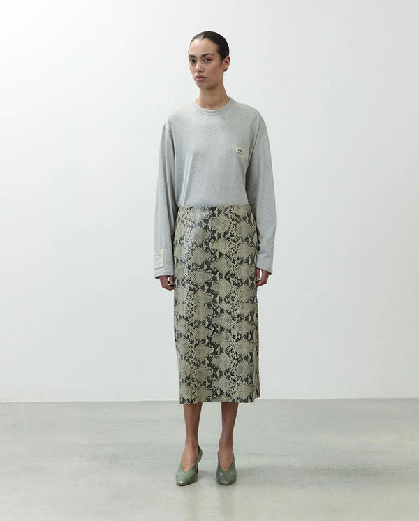 Leather Skirt - Python Print