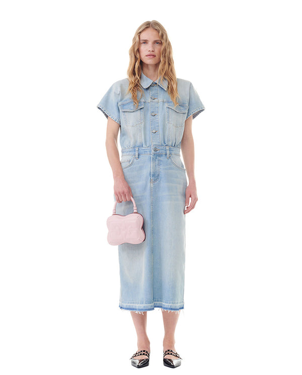 Tint Denim Midi Dress Tint Wash