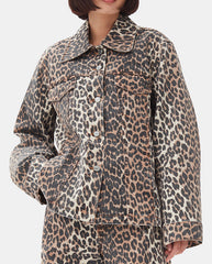 Printed Denim Jacket Leopard