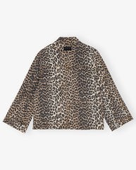 Printed Denim Jacket Leopard