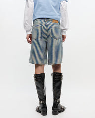 Light Stripe Denim Shorts - Soft Chambray