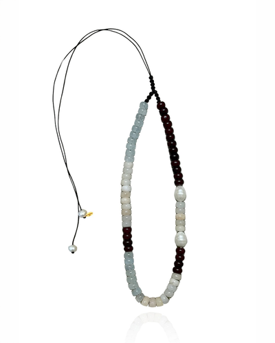 Kompoloi Necklace - Gold/Multi Stone