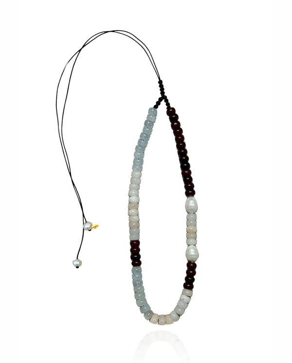Kompoloi Necklace - Gold/Multi Stone