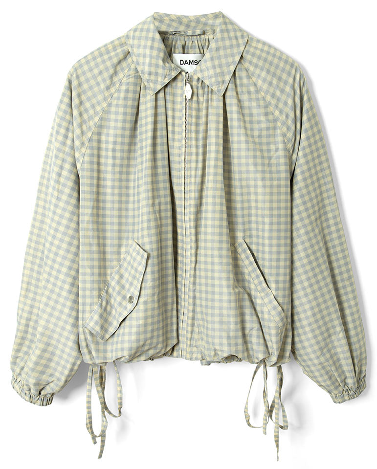 Lailah Lightweight Bomber - Oyster Gingham