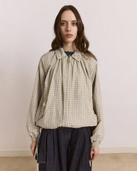 Lailah Lightweight Bomber - Oyster Gingham