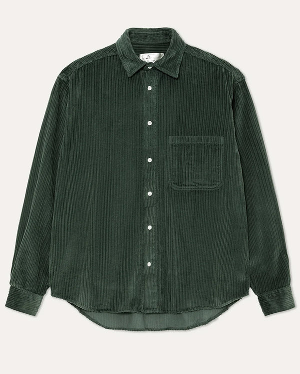 CARVALHO BAGGY OVERSIZED SHIRT - DARK GREEN SOFT CORD