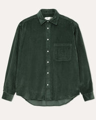 CARVALHO BAGGY OVERSIZED SHIRT - DARK GREEN SOFT CORD