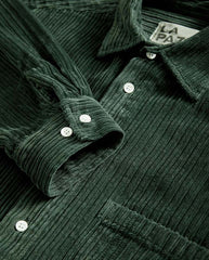 CARVALHO BAGGY OVERSIZED SHIRT - DARK GREEN SOFT CORD