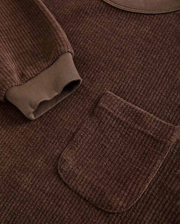 DUARTE LONG SLEEVE T-SHIRT - Ribbed Brown