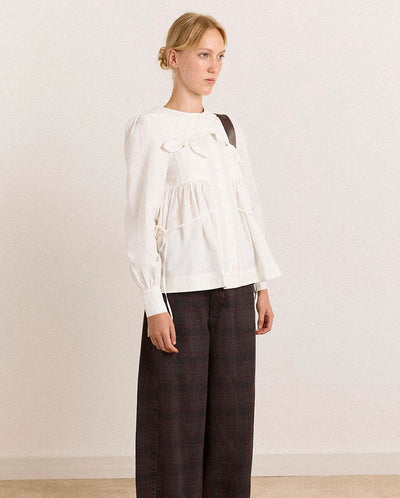 Lettie Bow Detail Blouse - White