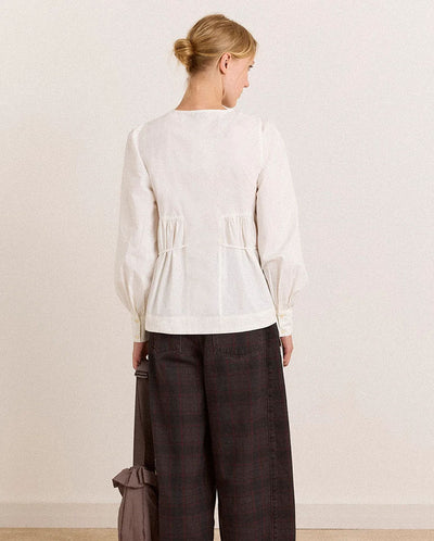 Lettie Bow Detail Blouse - White