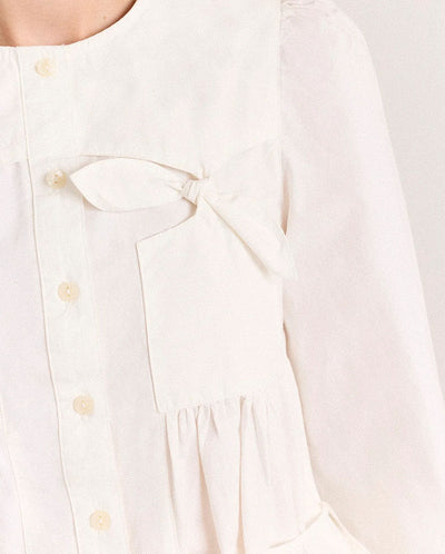 Lettie Bow Detail Blouse - White