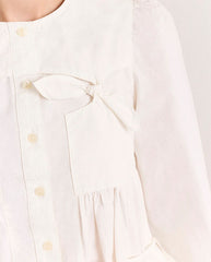 Lettie Bow Detail Blouse - White