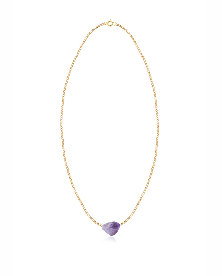 Lukumaki Myrtilo Necklace - Gold with Amethyst