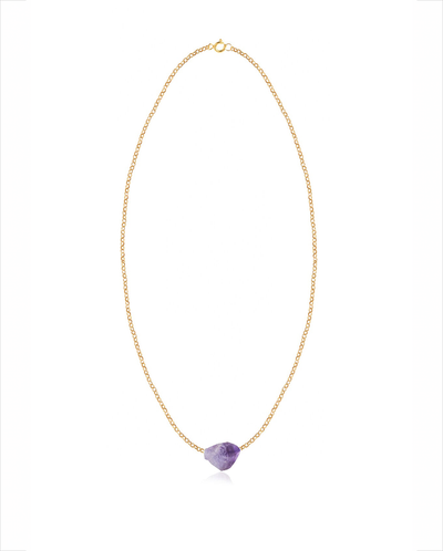 Lukumaki Myrtilo Necklace - Gold with Amethyst