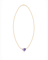 Lukumaki Myrtilo Necklace - Gold with Amethyst