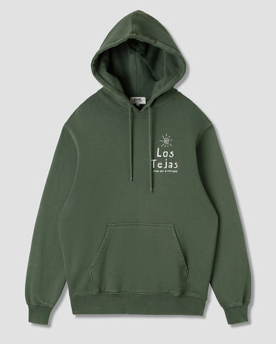 Los Tejas Hoodie Washed Olive