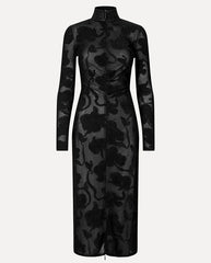 Lurex Devore Dress - Black Petunias