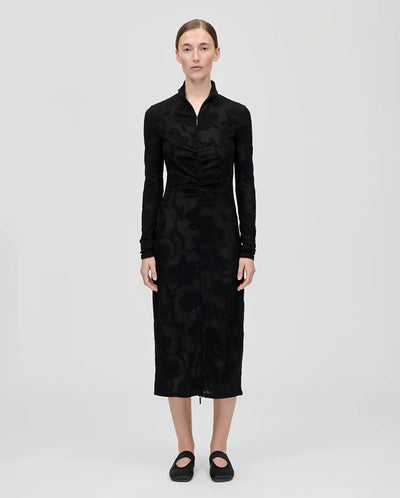 Lurex Devore Dress - Black Petunias