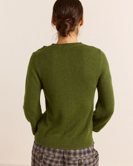 Marla Wool Cashmere Blend Cardigan - Green