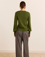 Marla Wool Cashmere Blend Cardigan - Green