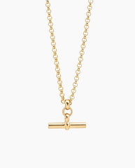 Medium Gold T-Bar On Chunky Belcher Chain - 80cm