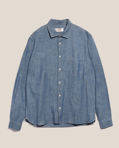 Patch Overshirt Navy Basket Weave Check