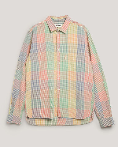 Patch Overshirt Navy Basket Weave Check