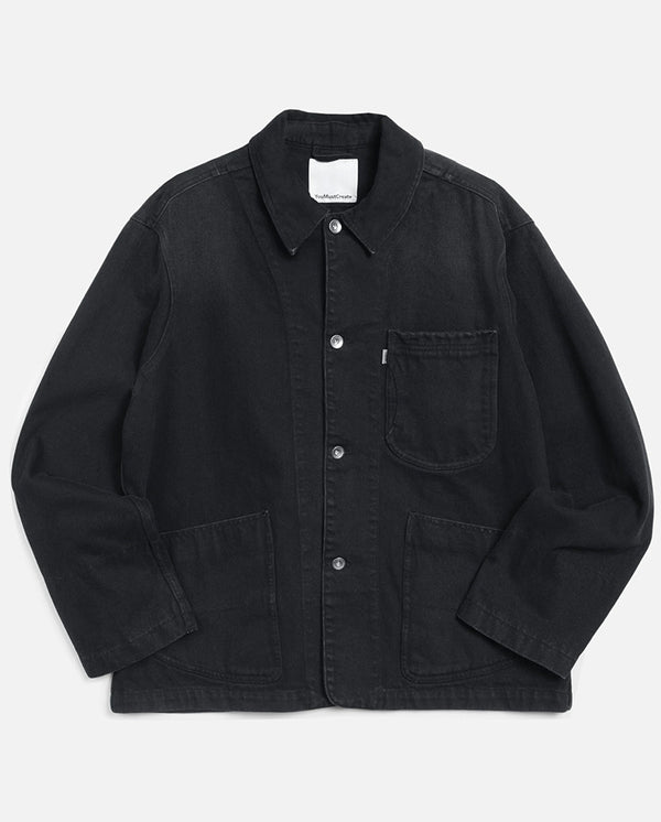 CONSTRUCTION JACKET - CHARCOAL DENIM