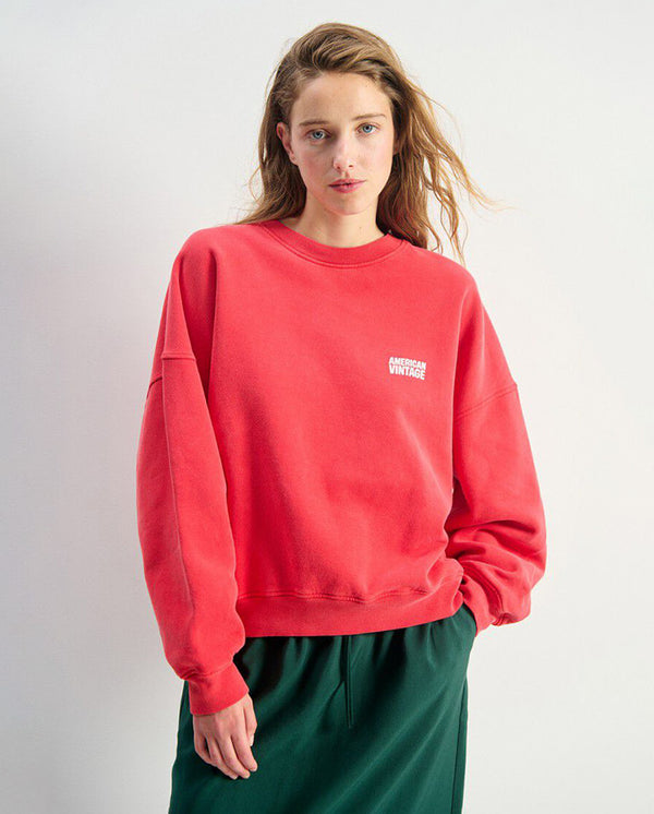 Plizzy Crew Neck Sweat - Vintage volcano
