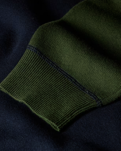 Merino Contrast POLO - Dark Navy