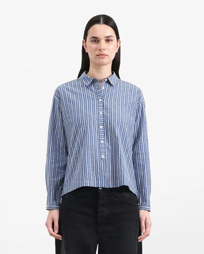 Marianne Stripe Shirt - Navy/Natural